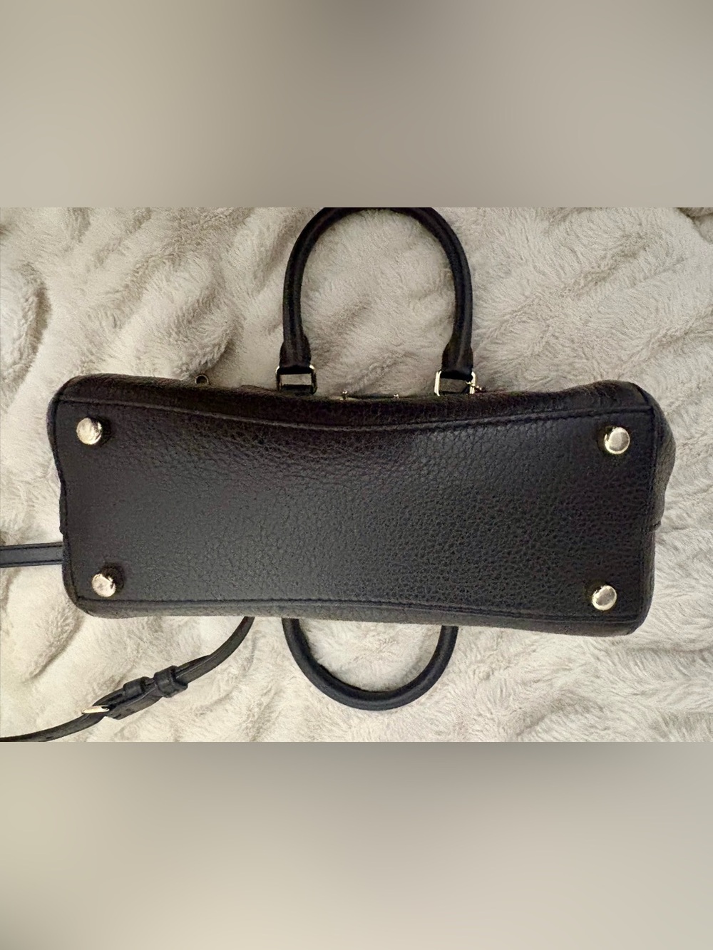 Coach Blake mini carryall. Black Pebbled Leather Satchel with Crossbody Strap - Picture 7 of 12